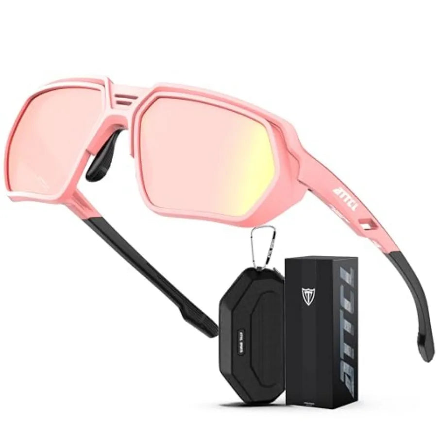 Sports Polarized Sunglasses for Men: Women UV400 Protection, Lightweight Wrap Around TR90 Frame