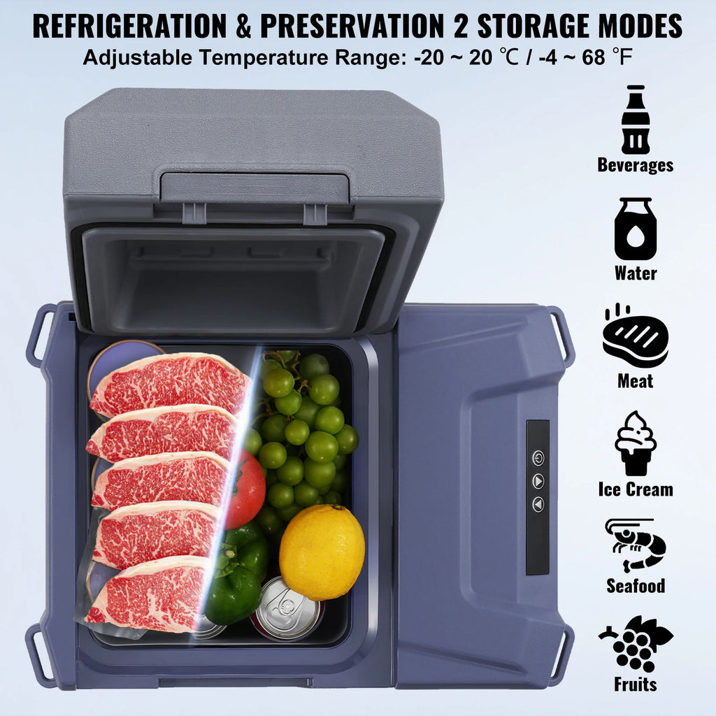 8L to 75L Car Refrigerator Fridge Portable Icebox Single & Dual Zone Temp Adjustable for Outdoor Camping RV