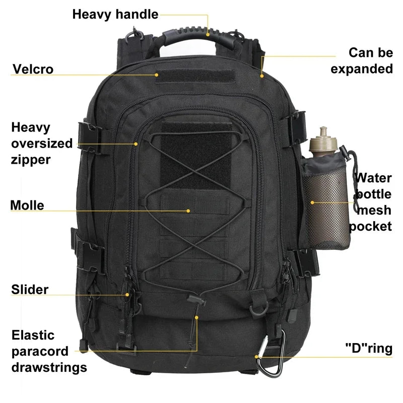 Extra Large 60L Hiking Backpack for Outdoor Water Resistant