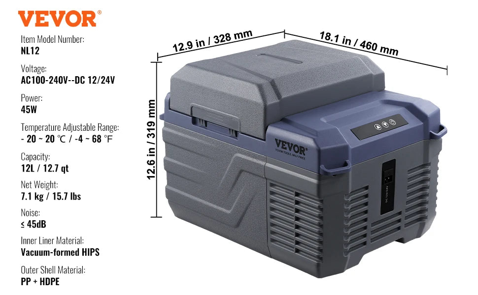 8L to 75L Car Refrigerator Fridge Portable Icebox Single & Dual Zone Temp Adjustable for Outdoor Camping RV
