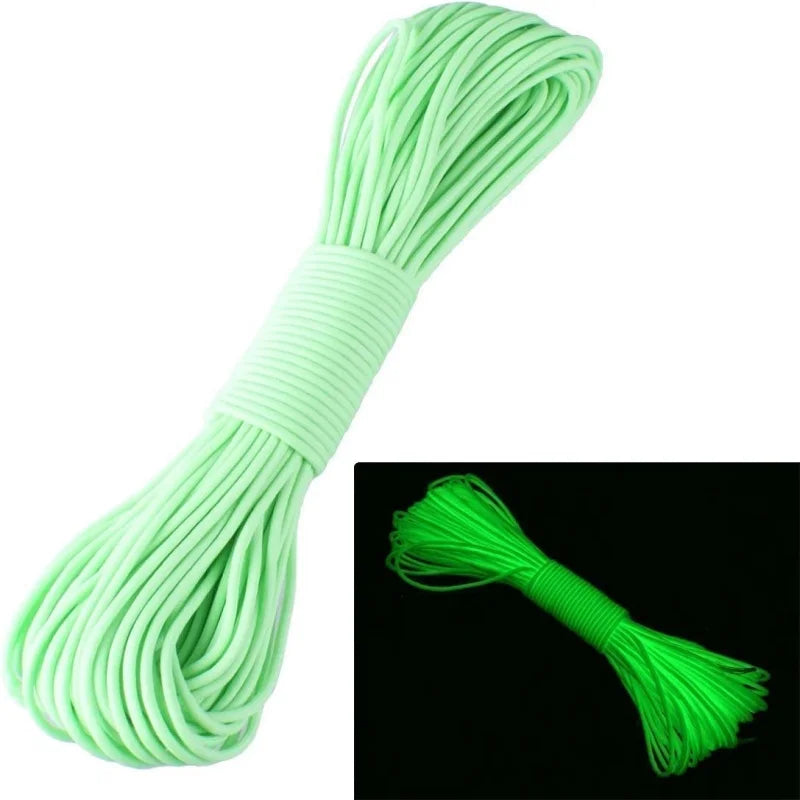 Luminous 9 Strands Paracord Nylon 550 Tent Cord Outdoor Glow In The Dark
