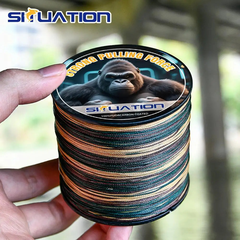 500M-546yds 4X braided PE fishing line, featuring high-visibility color coding, exceptional tensile strength