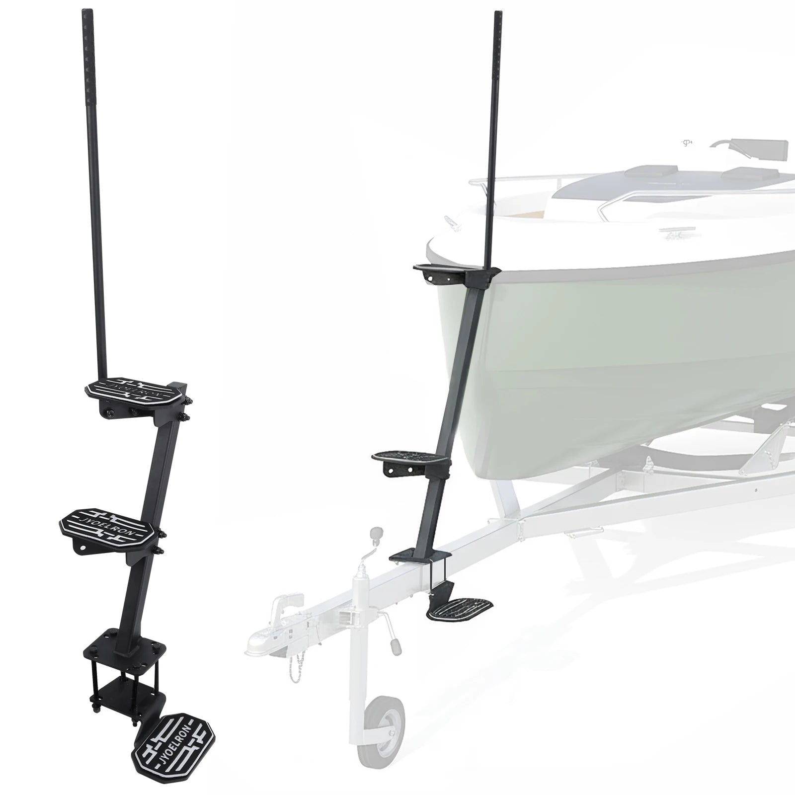 Heavy Duty Marine Trailer Step with Handrails Anti-Skid Protection Boat Step Capacity 450 Lbs
