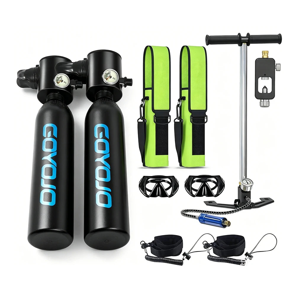 Mini Scuba Tank with Pump, 0.5L Portable Lung Tank Kits  Reusable Scuba Diving Kit