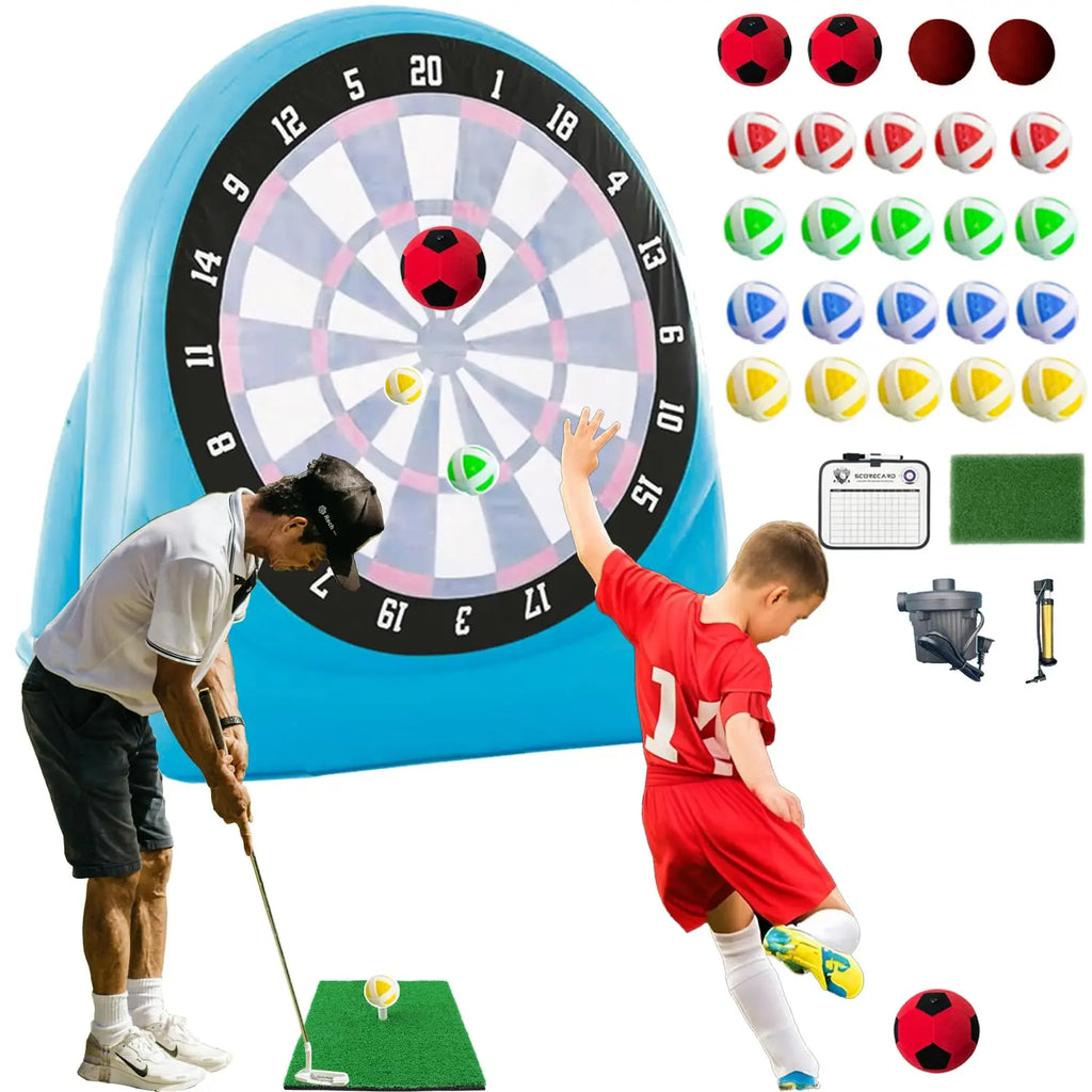 Family kick dart game inflatable soccer dart board game
