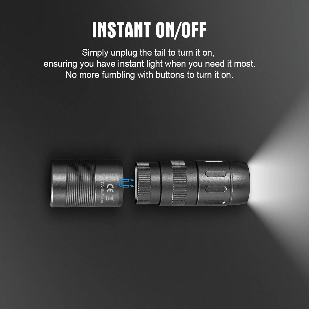 MINIE EDC Flashlight with Magnetic LED Rechargeable  Flashlights For Camping Hiking