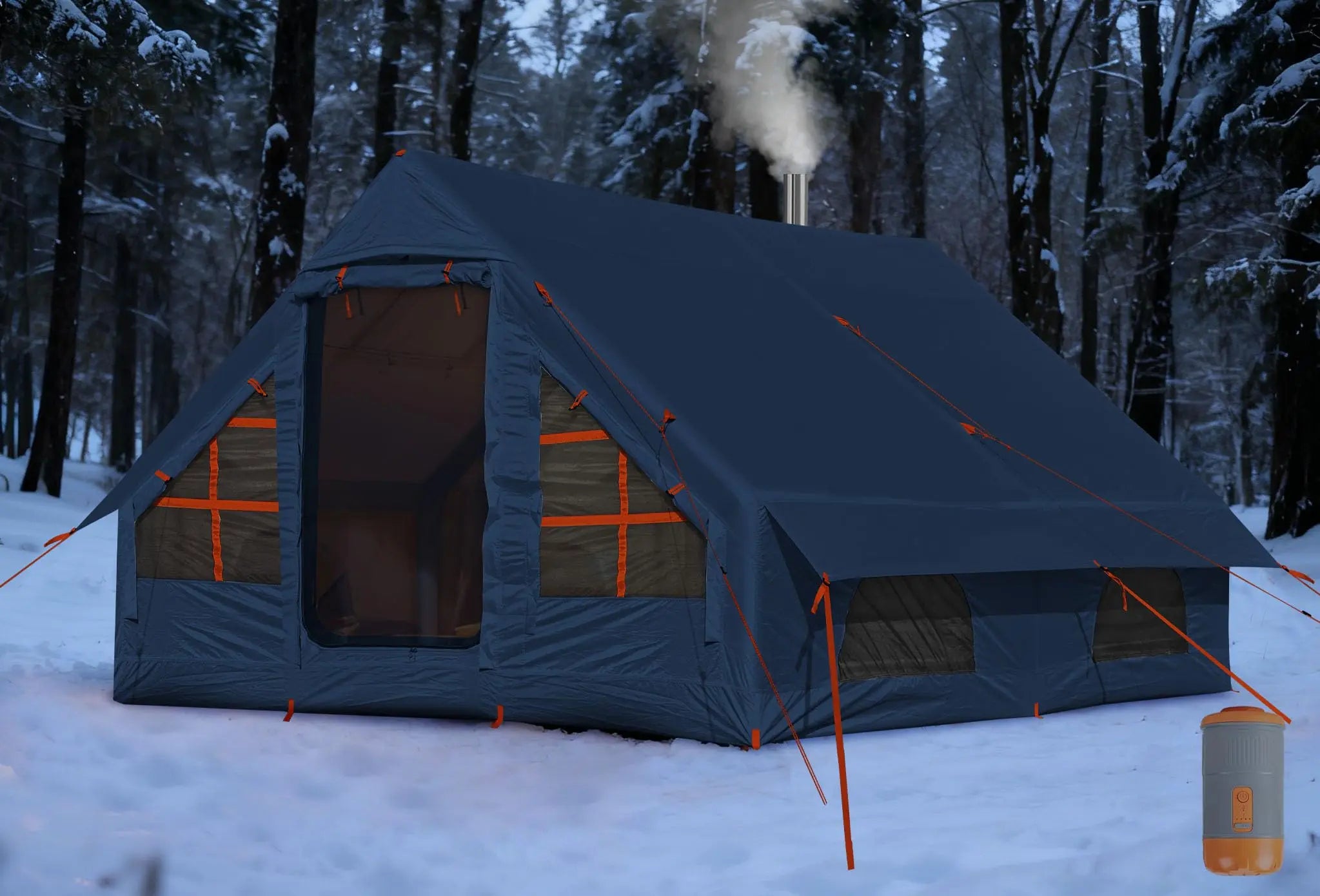 Inflatable Camping Tent With Awning Quick Setup Waterproof Oxford Tent For Adults
