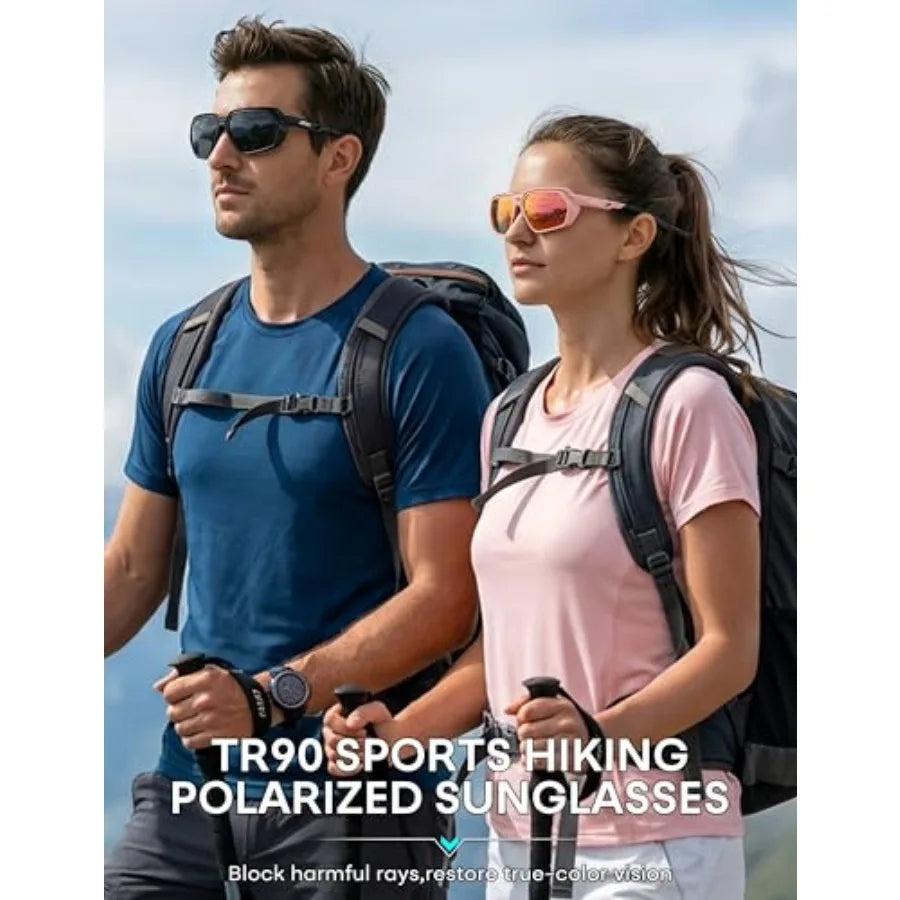 Sports Polarized Sunglasses for Men: Women UV400 Protection, Lightweight Wrap Around TR90 Frame