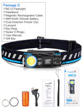 MC12 EDC Powerful LED Headlamp 1000Lumens Magnetic Rechargeable Head Lamp XP-L HI Camping Torch