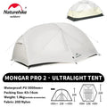 Mongar PRO Ultralight 1/2/3 Person Tent Camping Outdoor Waterproof 20D Nylon Backpacking Travel Cycling Tent