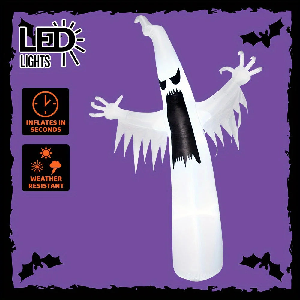 12 FT Scary Ghost Halloween Inflatables Outdoor Decorations Inflatable Ghost Blow Up for Yard with LEDs for Outside Yard Decorations