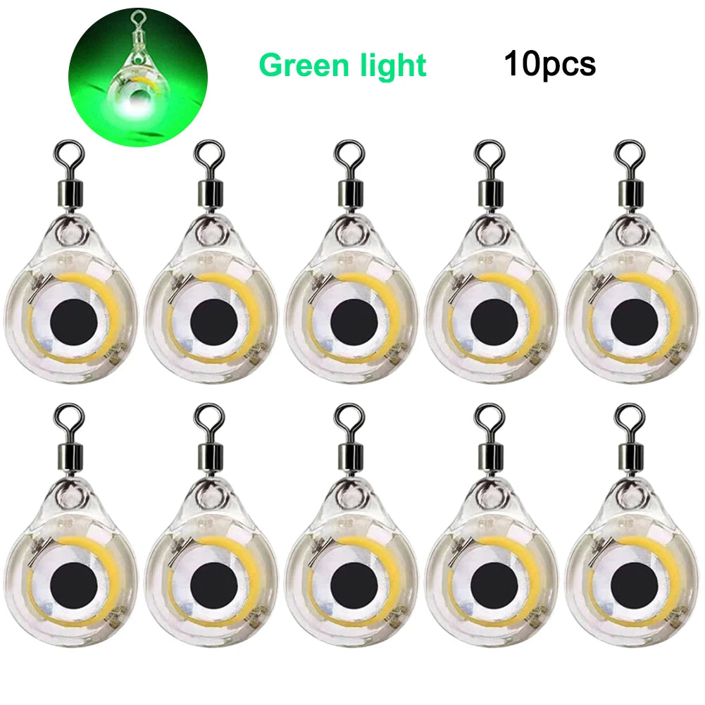 10-100Pcs Mini Fishing Lure Light LED Attracting Fish Underwater Eye Shape Luminous Lure