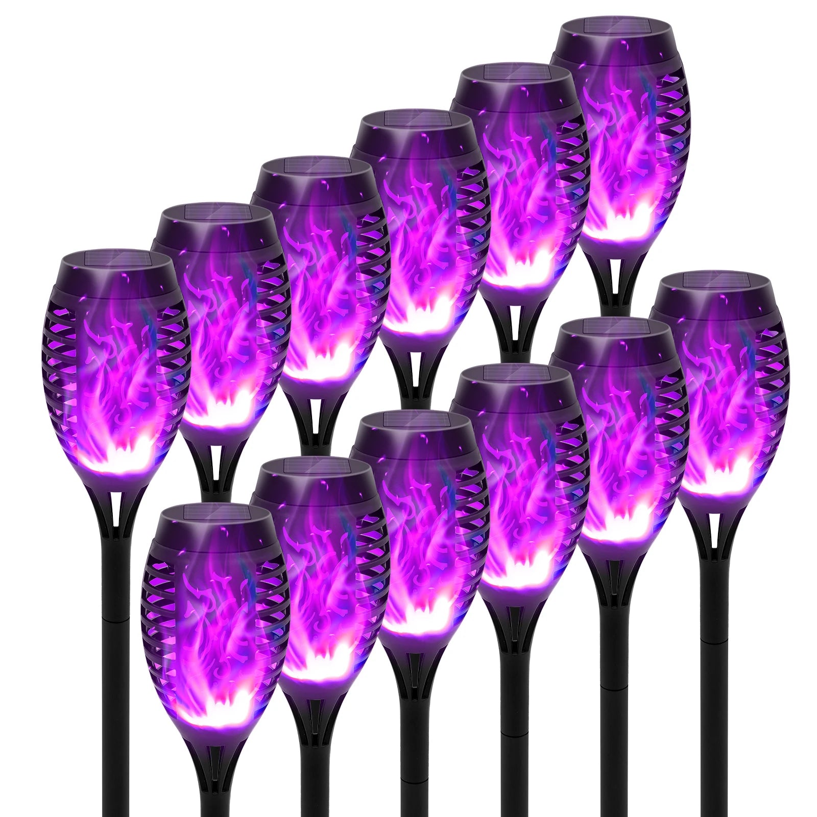 Solar Flame Torch Light LED Flickering For Lawn Path 4/6/8/12Pcs