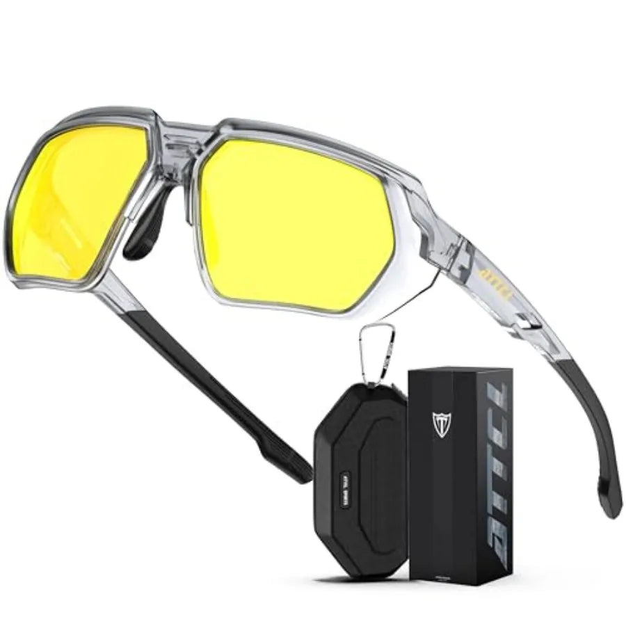 Sports Polarized Sunglasses for Men: Women UV400 Protection, Lightweight Wrap Around TR90 Frame