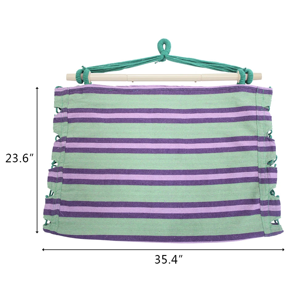 Outdoor Hanging Rope Chair Polyester Cotton with 2 Soft Pillows 250 Lbs Capacity