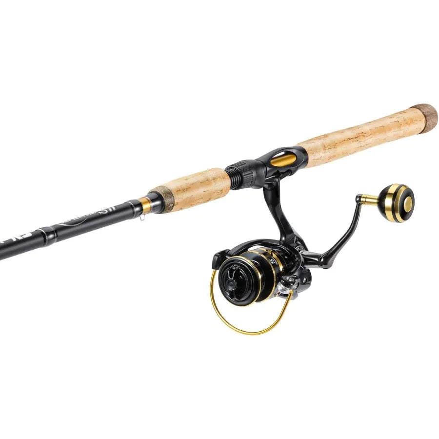7' 2Piece Spinning Rod and Reel Combo with 4000 Size Reel Adjustable Handle Position