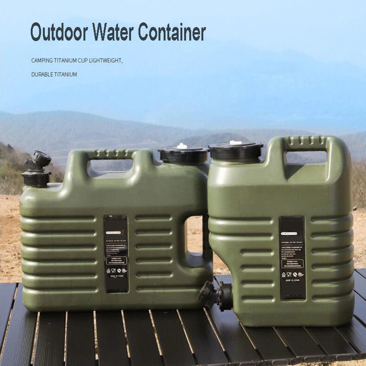 10L/12L/18L/25L Large Military Green Water Tank Carrier Container with Spigot for Camping Outdoors