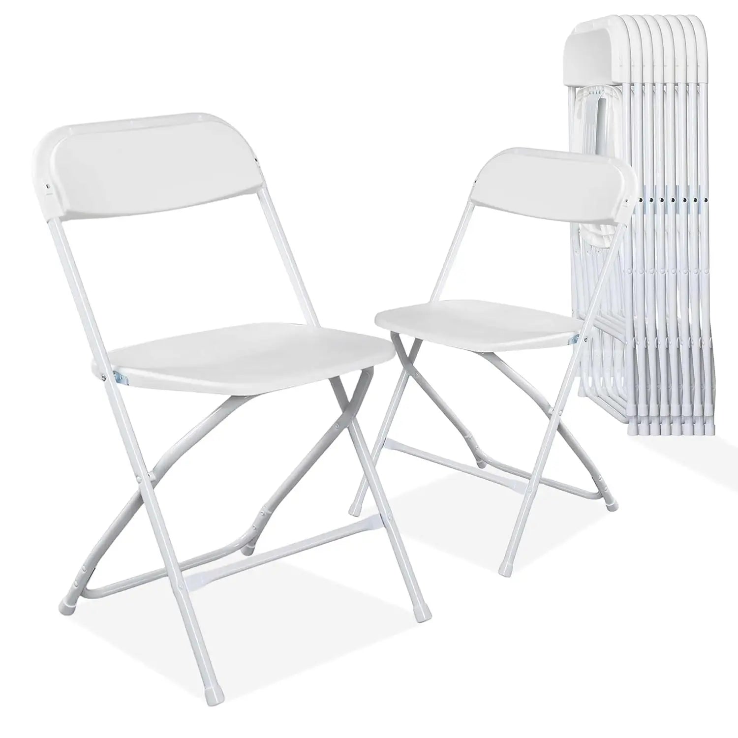 10 Pack Folding Chairs with Padded Cushion and Back, Foldable Outdoor Chairs with 330-LBS Capacity