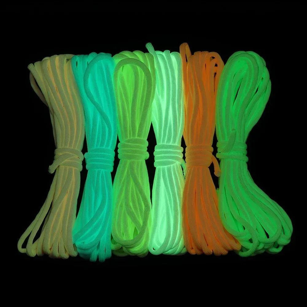 Luminous 9 Strands Paracord Nylon 550 Tent Cord Outdoor Glow In The Dark