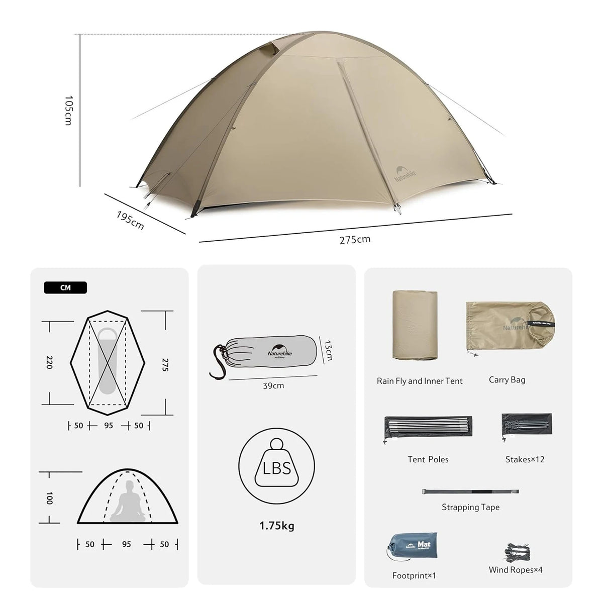 UL PRO 1/2 Person Backpacking Tent Hiking Tent Outdoor Camping Portable Equipment Mountaineering Tent Ultralight Waterproof