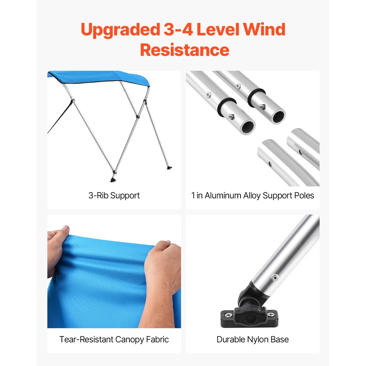 3 Bow Boat Bimini Tops Polyester Canopy