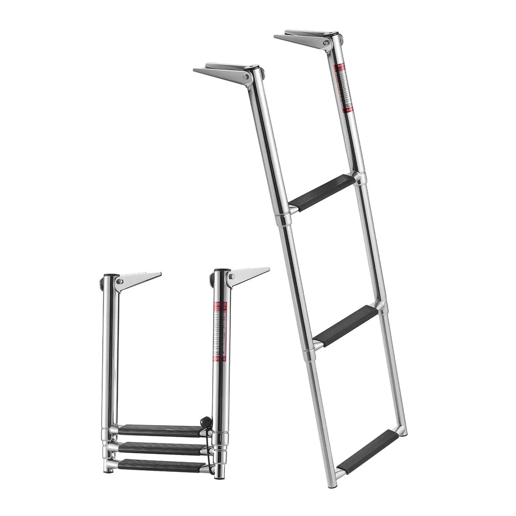 3/4 Steps Boat Ladder Stainless Steel 600/900 lbs Telescoping Folding Swim Deck