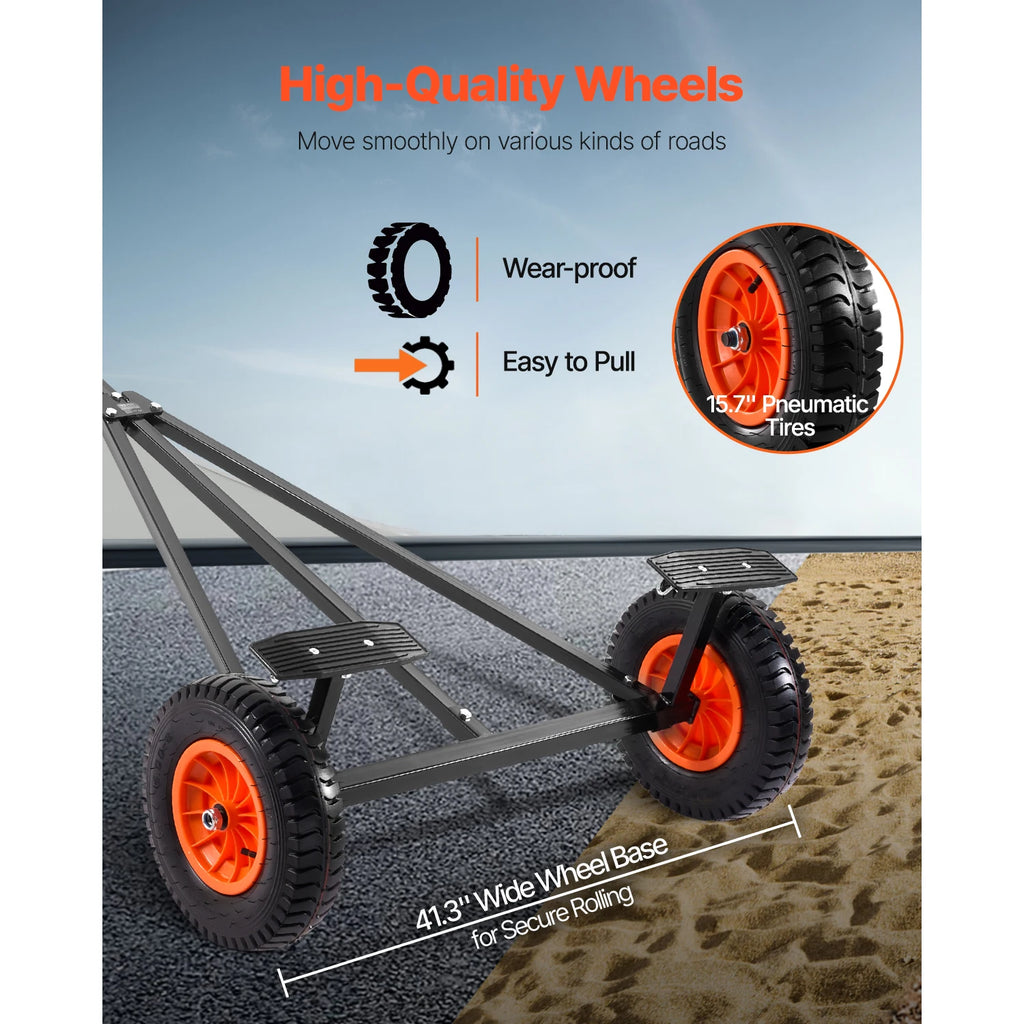420lbs Boat Trailer Dolly Carbon Steel Kayak Mover with 15.7in Pneumatic Tires