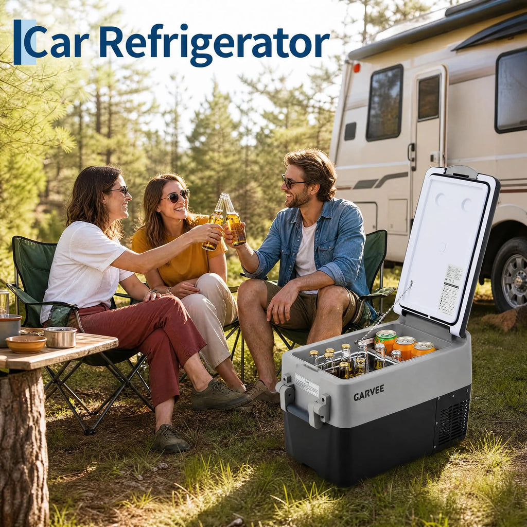 Portable Car Refrigerator 53QT Dual Zone 12V Fridge Freezer With App Control 12/24V DC And 110-240V AC Camping Fishing