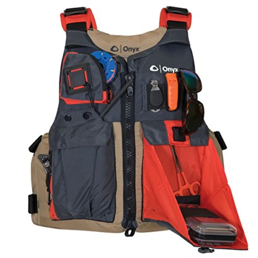 Kayak Fishing Life Jacket USCGA PFD/Life Jacket with Multiple Pockets, High-Back Design and Adjustable Straps for Paddle Sports