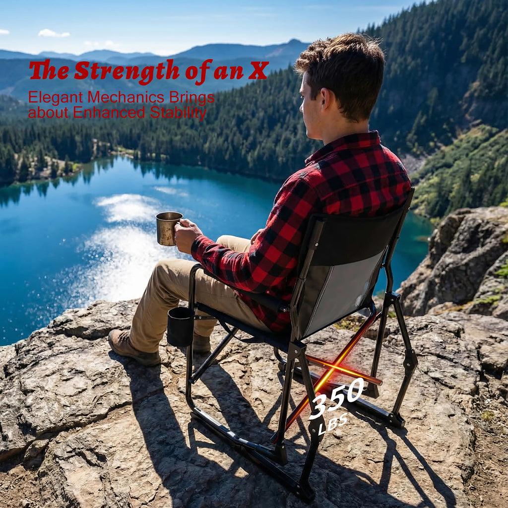 Outdoor Folding Portable Camping Chair Mesh Back Waterproof Armrests Sturdy Frame Foldable Seat