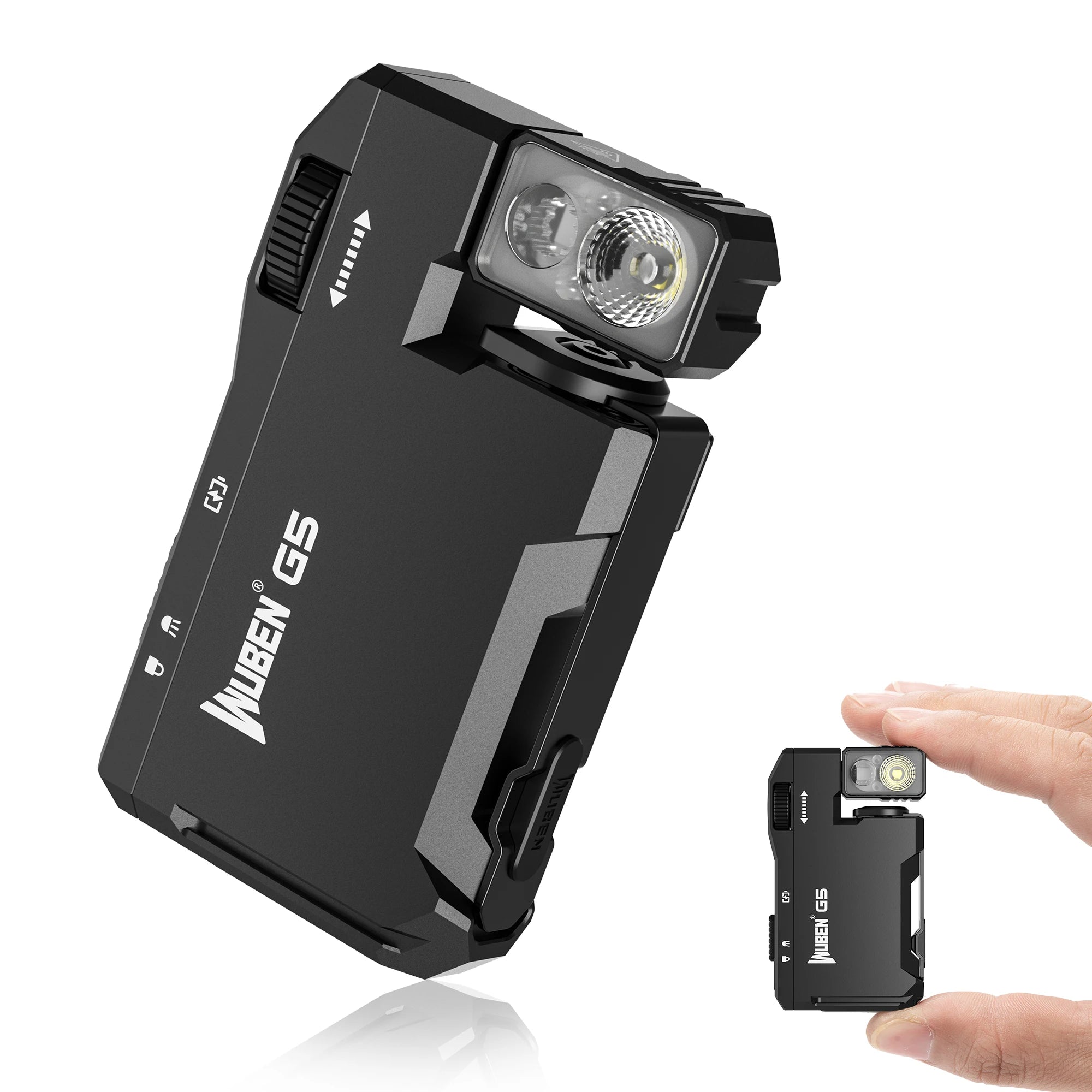 Rechargeable EDC Flashlight, 400 Lumens Dual Light Sources Mini Flashlight