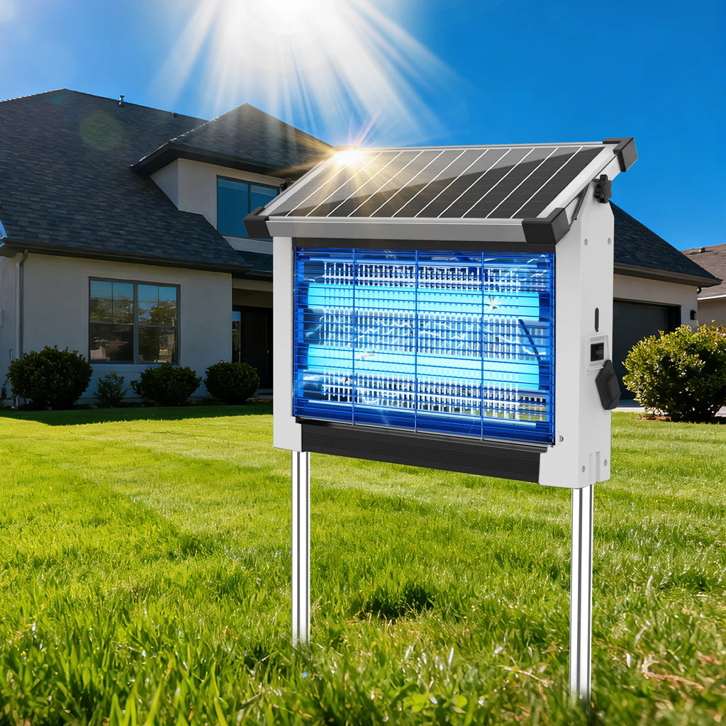 Solar Bug Zapper Outdoor, 4500V Mosquito Zapper with Panel Sensor, Waterproof Patio Camping