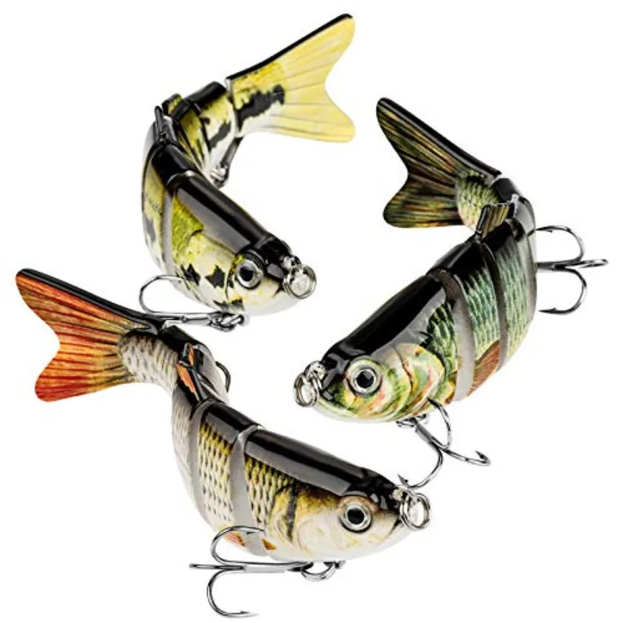 Bass Fishing Lure for Freshwater and Saltwater Lifelike Multi Jointed Swimbait for Bass Trout