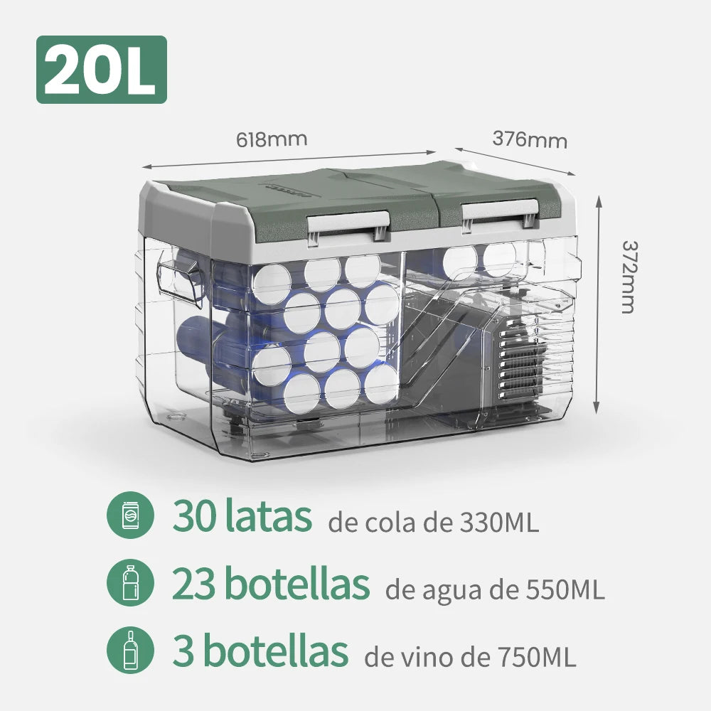 NLS 20L 30L 40L Car Refrigerator Mini Fridge Freezer 12V Portable Compressor Cooler 12/24V DC 100-240V AC for Camping