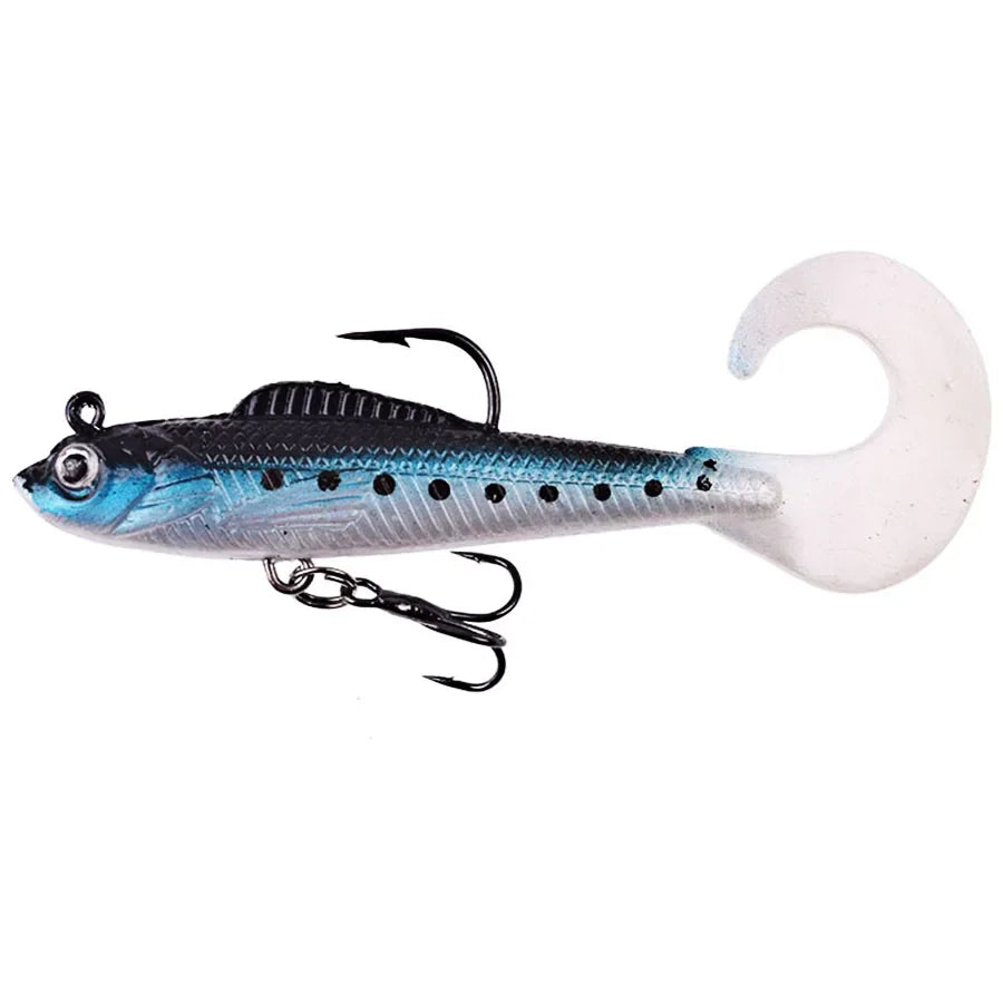 6PCS Wobblers Artificial Baits Fishing Tackle Soft Silicone Bait For Sea Bass Spoon Pike Fishing Lures Swimbait