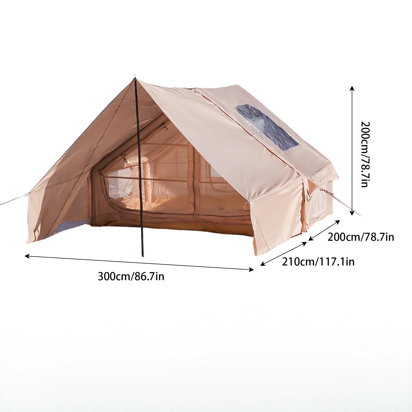 Large Inflatable Camping Tent with Skylight, Quick Air-Flow