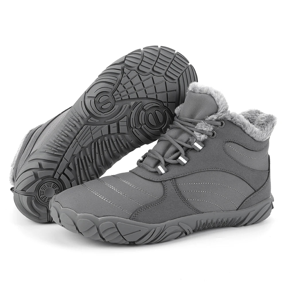 Winter Plush Boots Barefoot Non Slip Outdoor Trekking Shoes Waterproof  Wide Toe Box