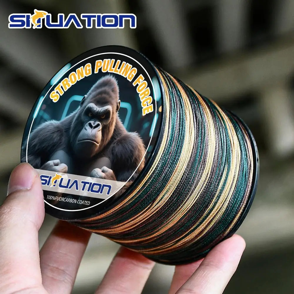 500M-546yds 4X braided PE fishing line, featuring high-visibility color coding, exceptional tensile strength