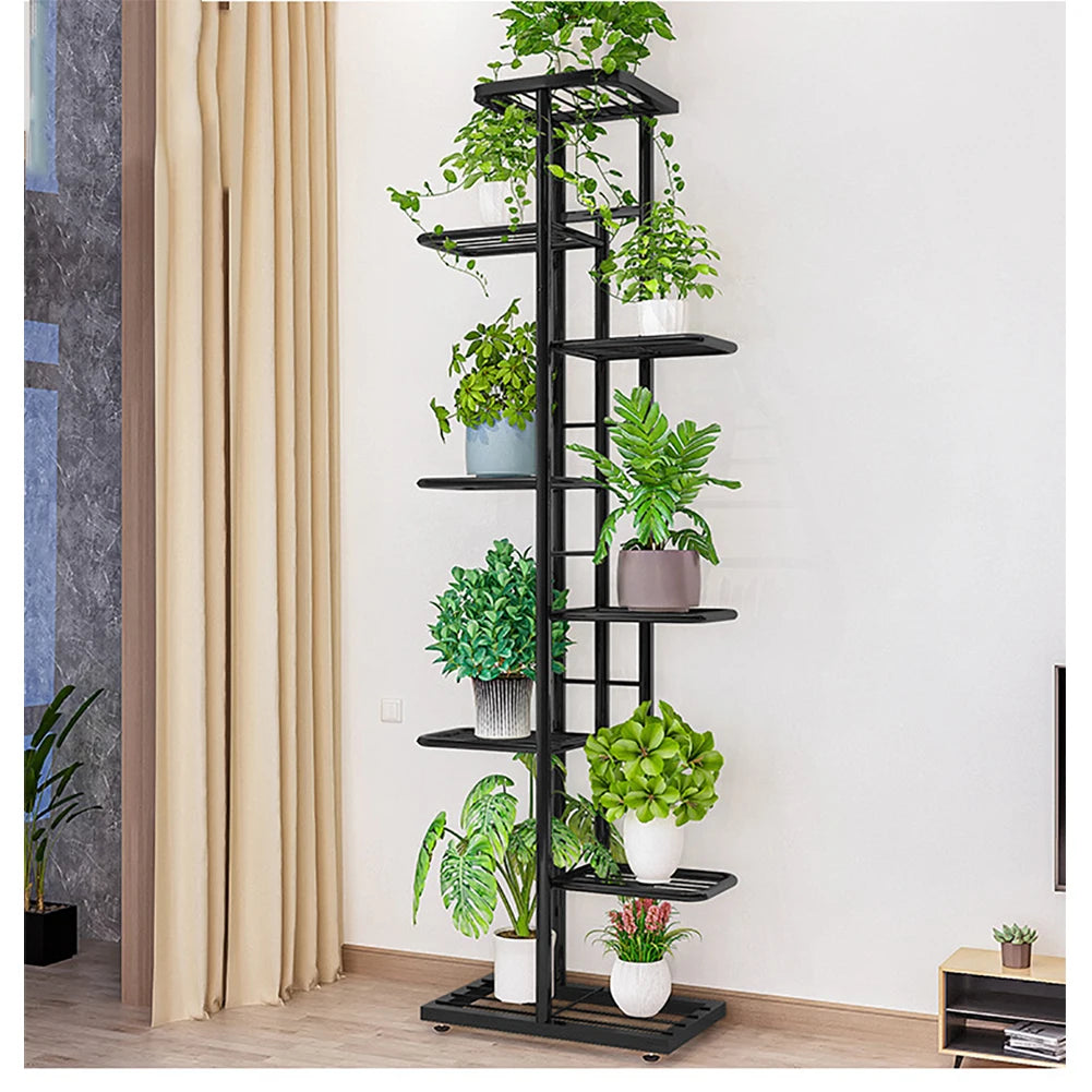 8 Tiers Metal Plant Stand Outdoor 9 Plant Holders