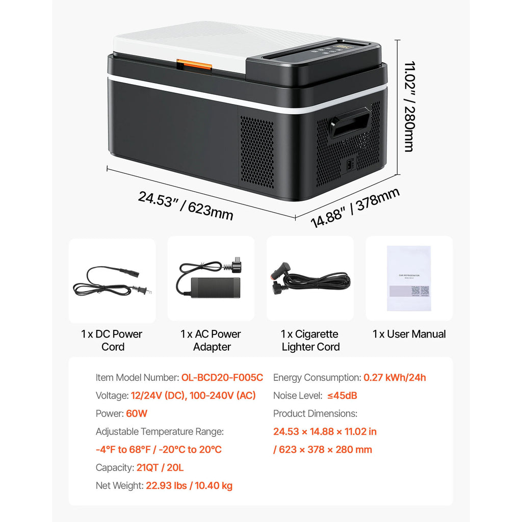 20L 22L 35L 45L 55L Car Refrigerator Mini Portable Cooler DC 110- Ice Box for Camping