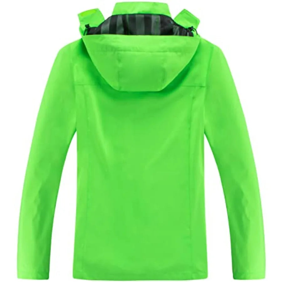 Men's Lightweight Waterproof Hooded Rain Jacket Outdoor Raincoat Shell Jacket for Hiking