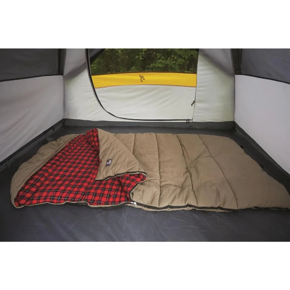 Canvas Hunter Sleeping Bag 0-Degree Fleece Lined Hooded for Adults Warm Winter Cold Weather