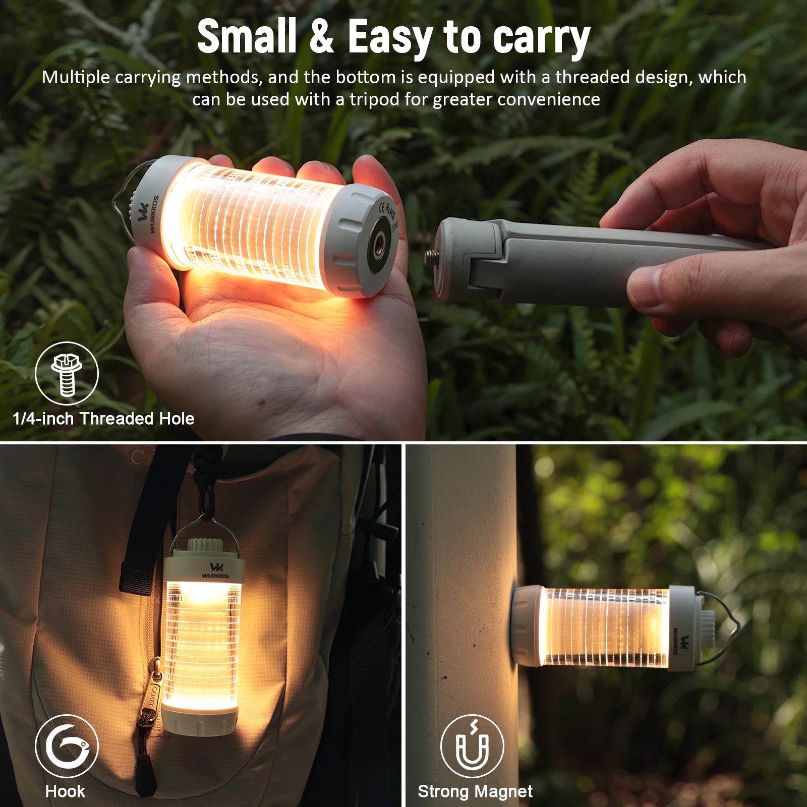 CL01 Camping Lantern 550LM Rechargeable LED Flashlight Waterproof EDC Work Light Power Bank Magnetic Lamp
