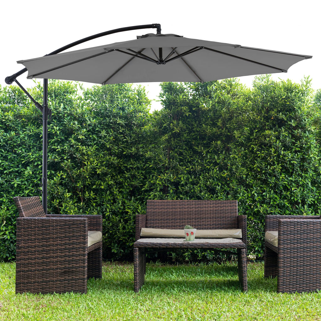 10FT Outdoor Patio Umbrella Hanging Cantilever with Easy Tilt Adjustment