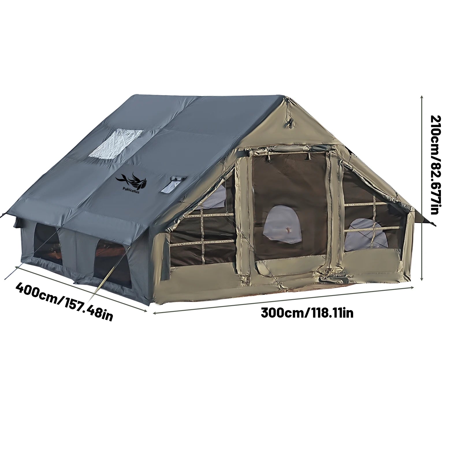 Large Inflatable Camping Tent with Skylight, Quick Air-Flow