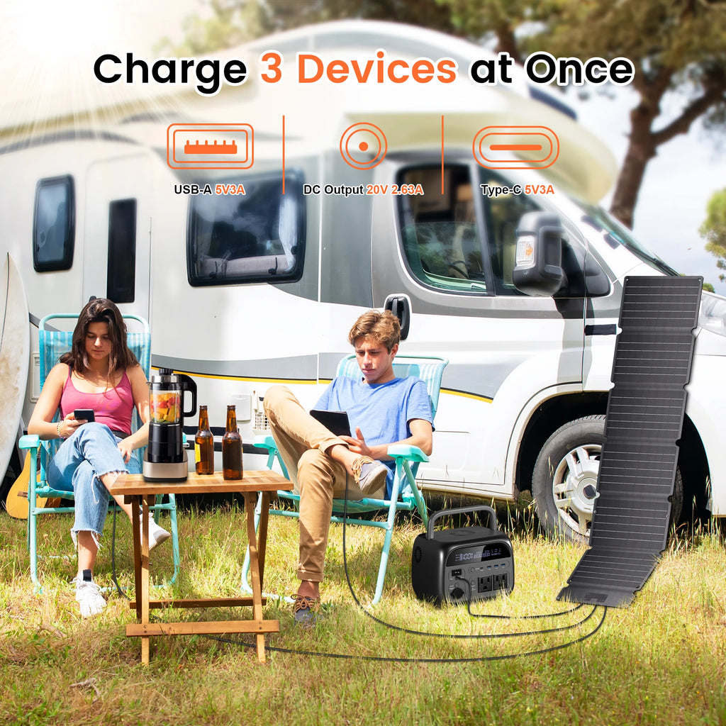 Portable Solar Panel Folding Bag USB Type-C Camping Power Bank ﻿