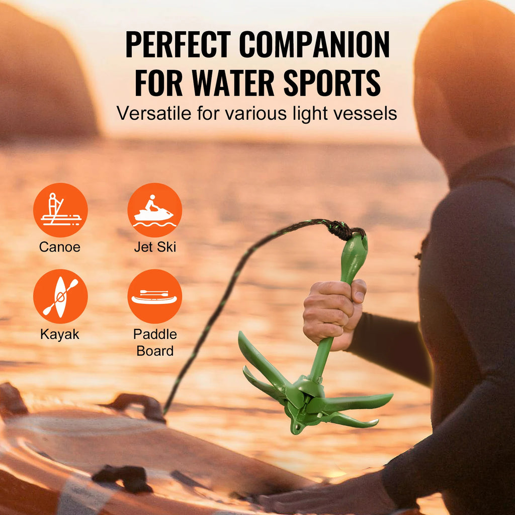 Kayak Anchor Kit 3.5 lb 26.2 ft Rope and Buoy Storage Bag