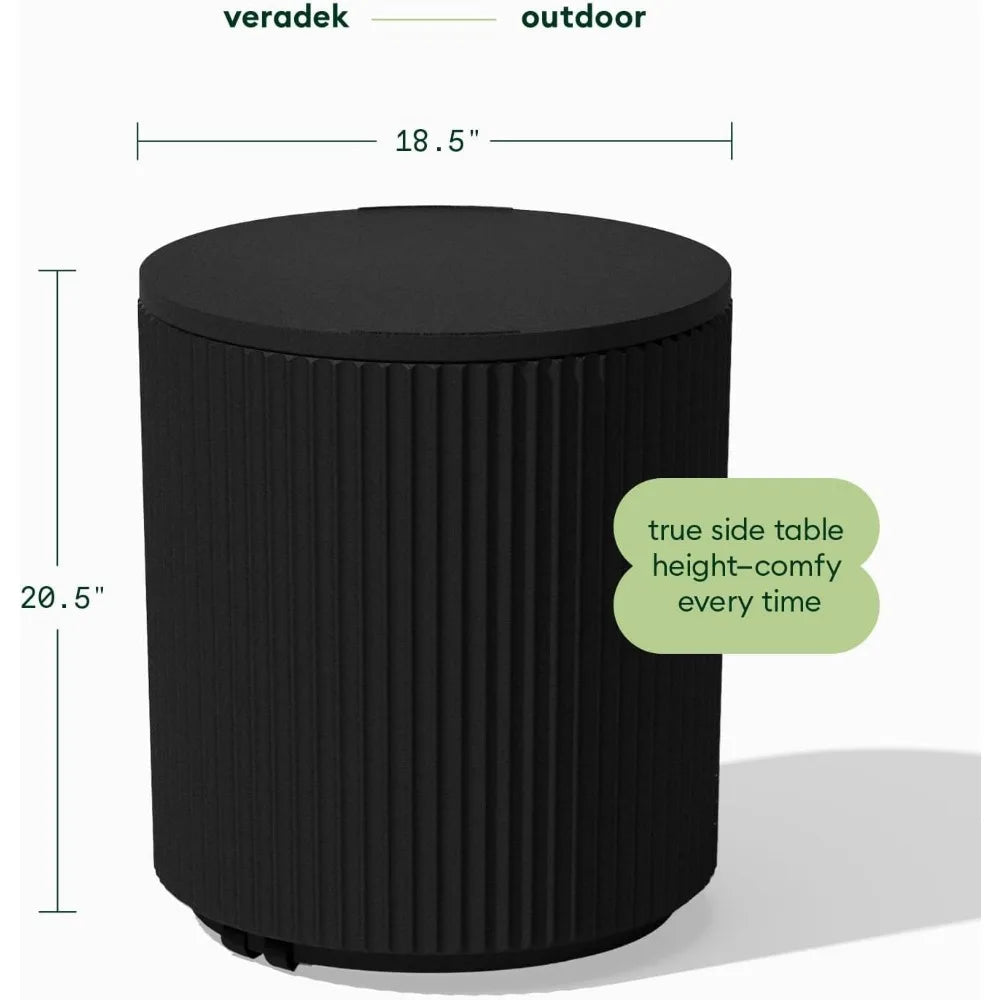 2-in-1 Outdoor Cooler Side Table, Black, 21" Lid, 12-Hour Cooled Drinks, Ideal for Porch, Poolside, Patio