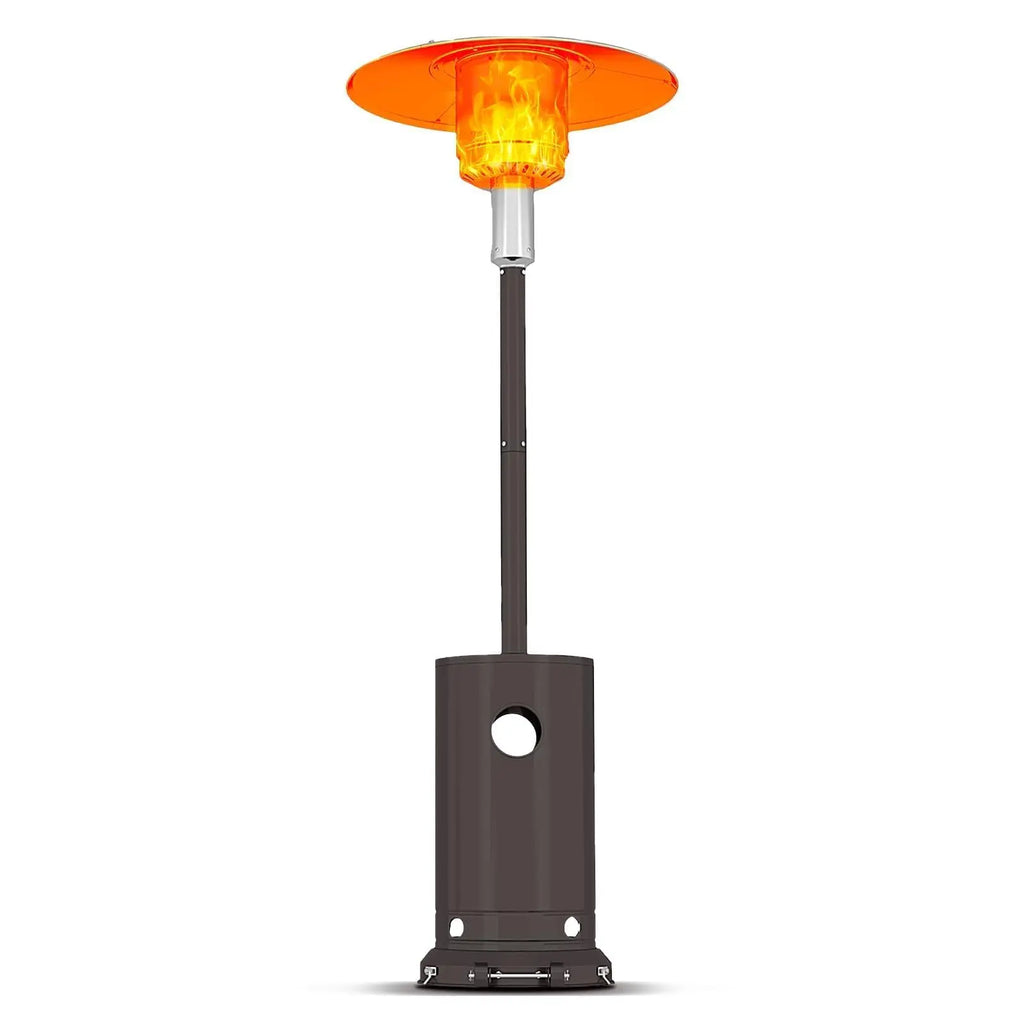 48000 BTU Propane Patio Heater Wind-Resistant Outdoor Heater With Triple Safety Protection Removable Wheels & Round Cover