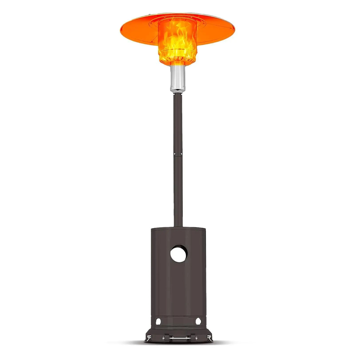 48000 BTU Propane Patio Heater Wind-Resistant Outdoor Heater With Triple Safety Protection Removable Wheels & Round Cover